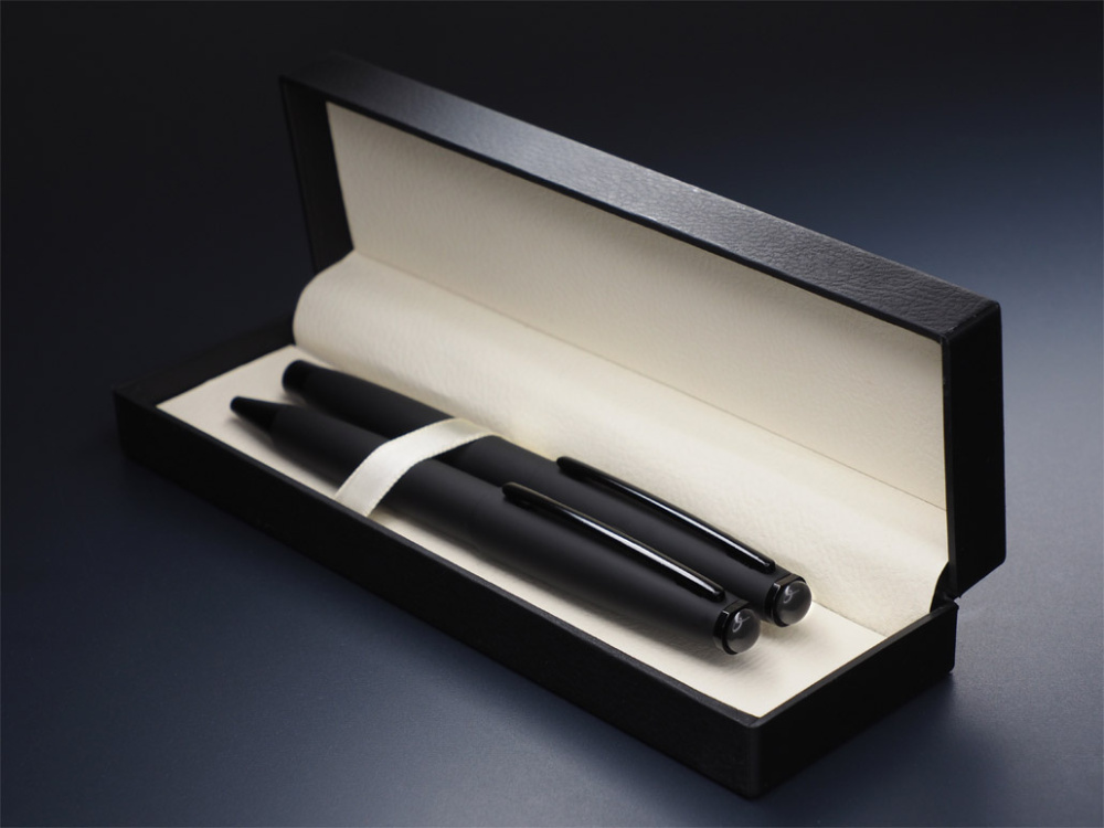 Logo trade corporate gifts picture of: Obsidian stone Pen set 1290036